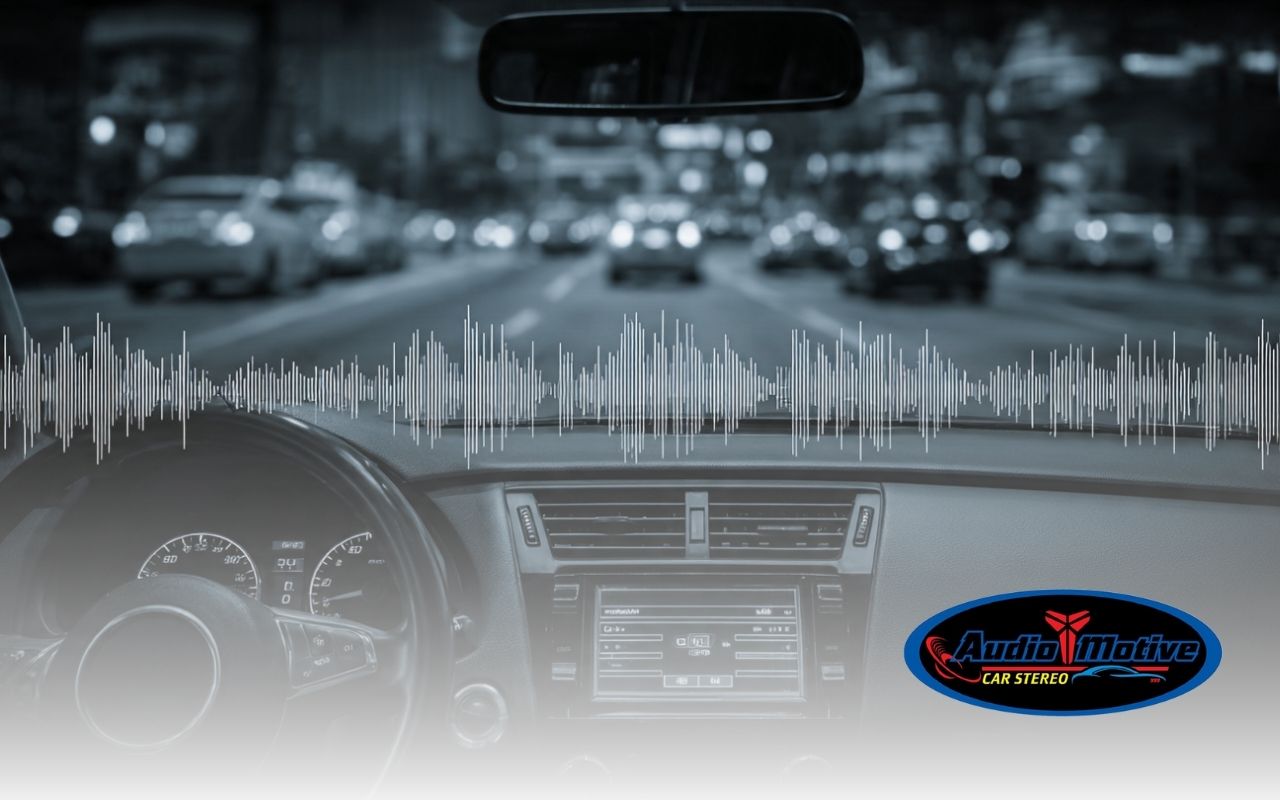 Time Alignment Car Audio diagram showing DSP delay timing between car speakers