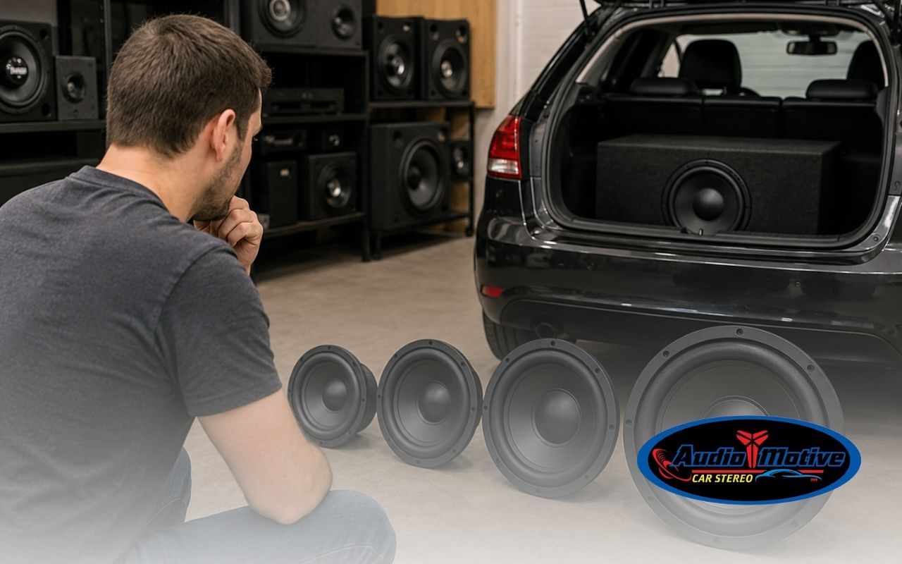 Driver learning how to choose car subwoofer size for better bass