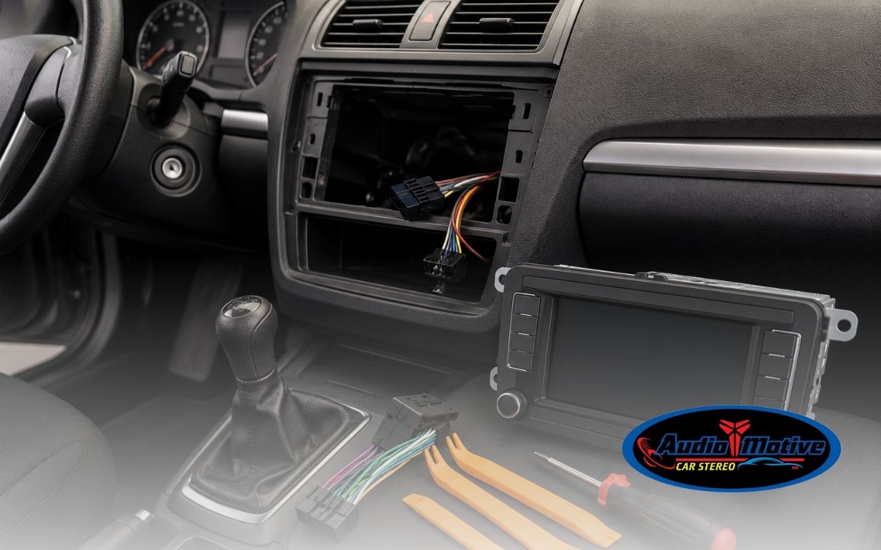 car audio installation with professional wiring setup