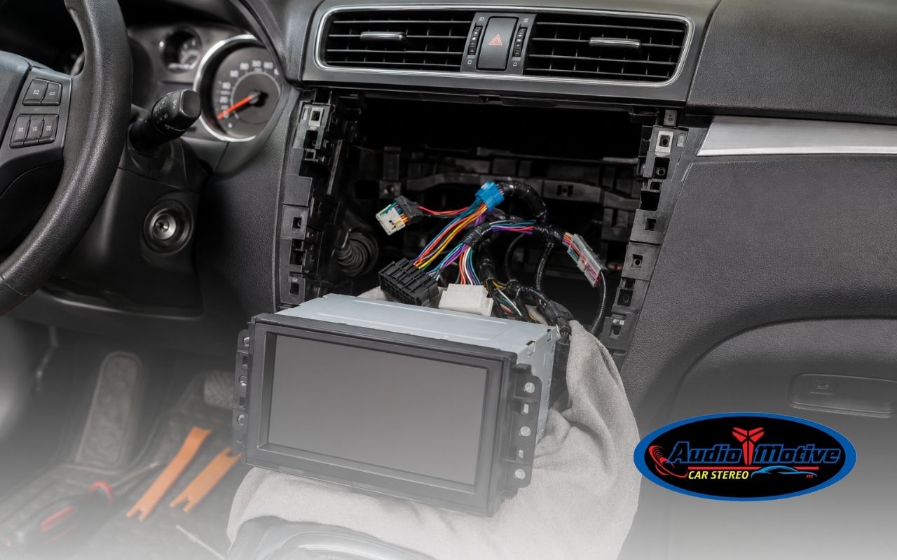 car stereo installation guide showing dashboard stereo setup