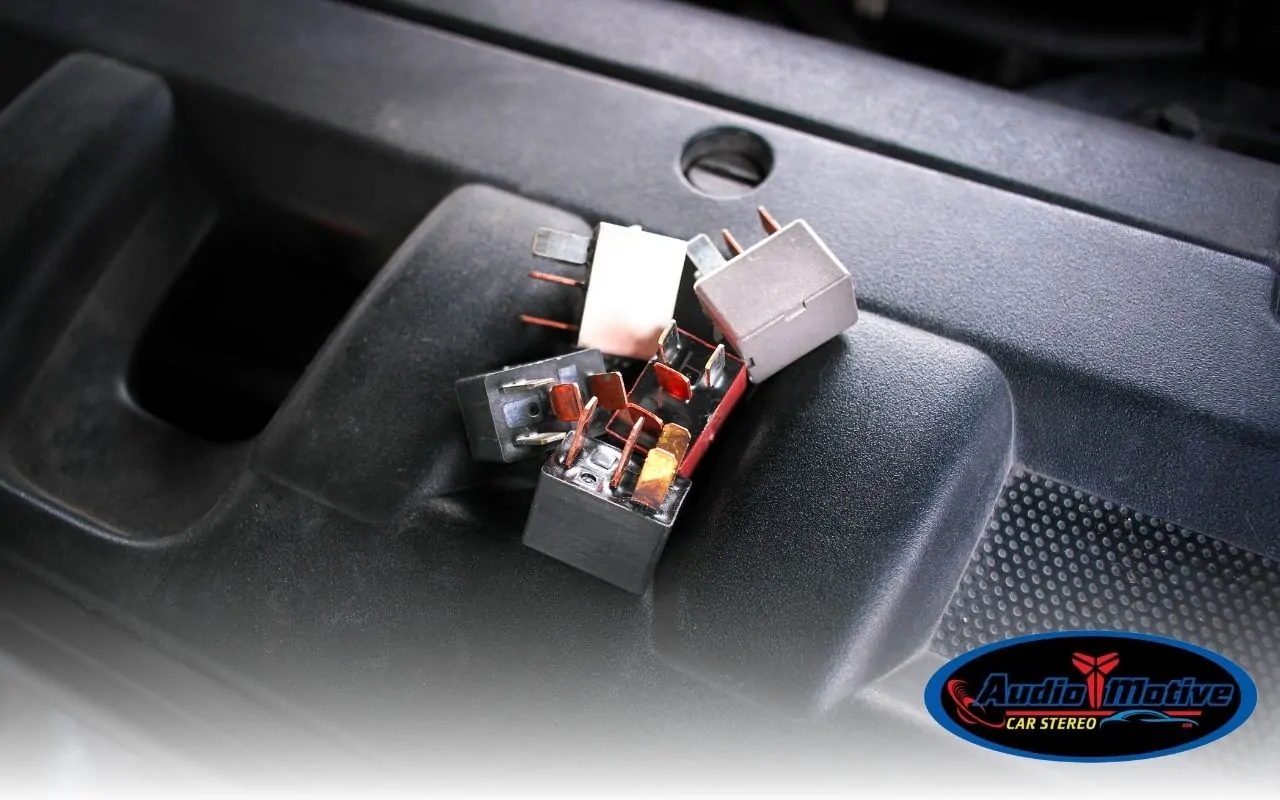 12V relay used for remote amp activation in car audio