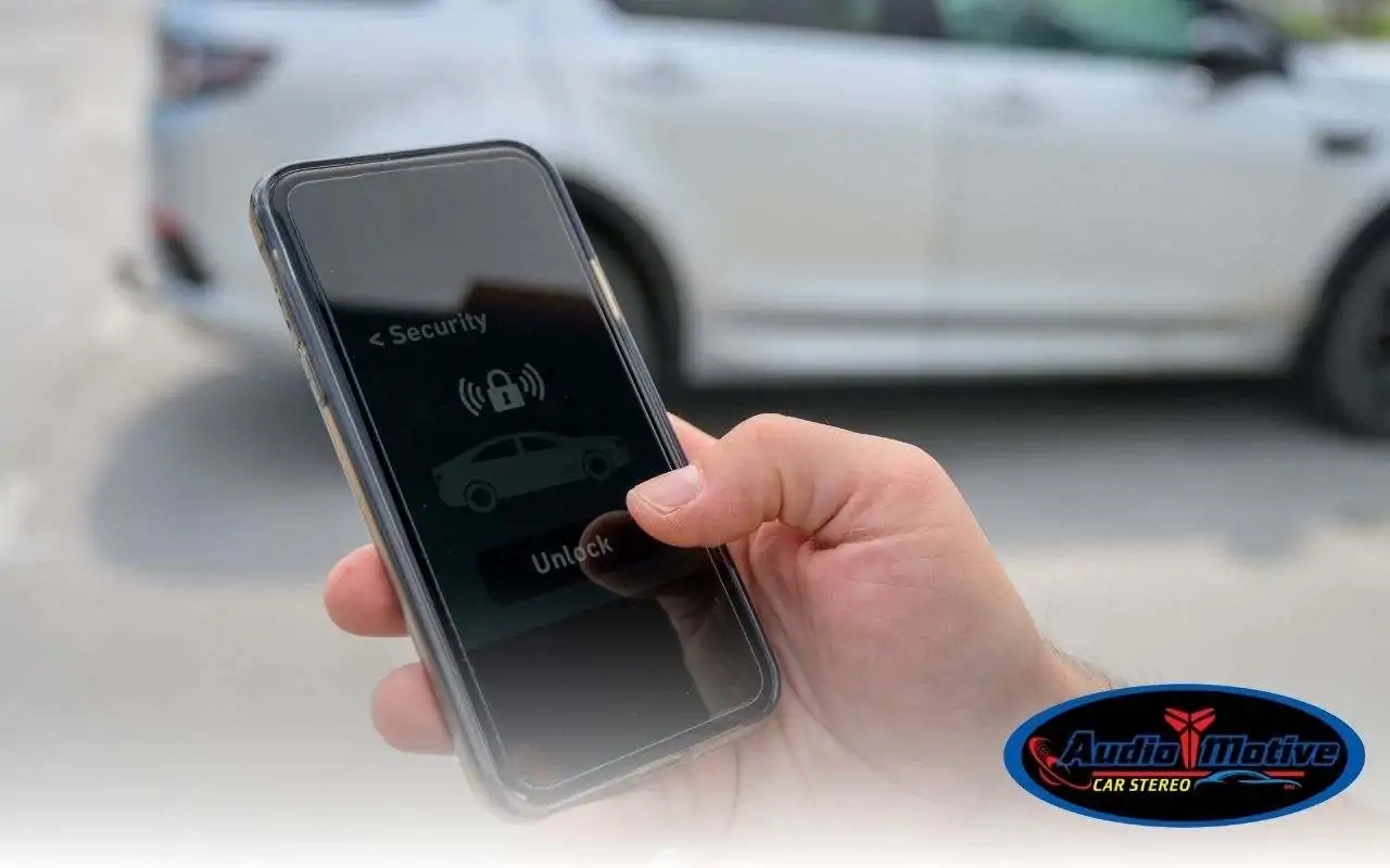 Digital car alarm interface with encryption settings